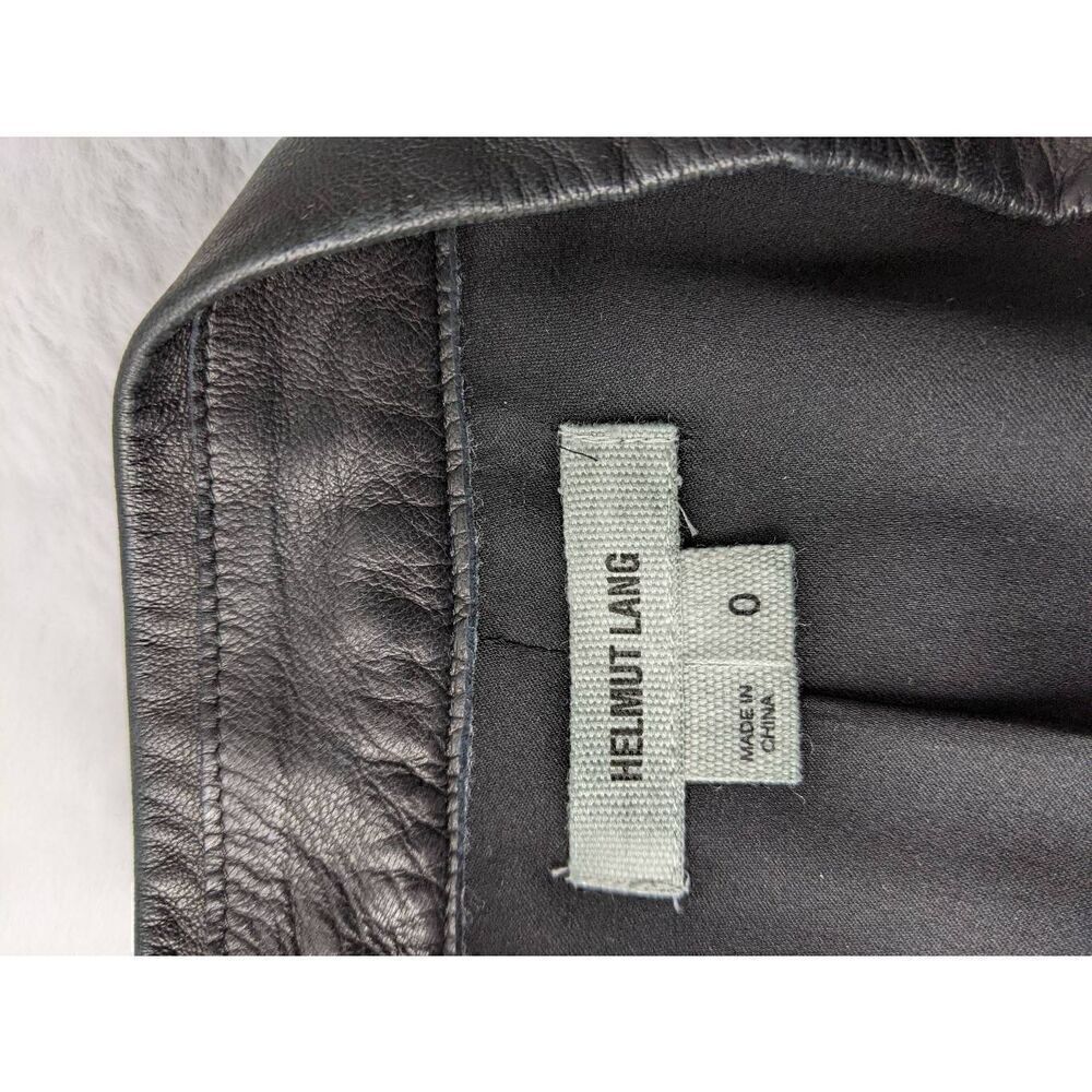 Helmut Lang Black Leather Wool Silk Blazer Size 0 XS‎ - Picture 5 of 8